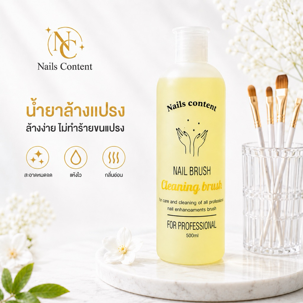 น้ำยาล้างพู่กัน (แพ็คเก็จใหม่) สำหรับล้างพู่กัน ล้างแปรงทาสี  ใช้สำหรับล้าง พู่กันต่อเล็บอะคริลิค พู่กันต่อเล็บเจล