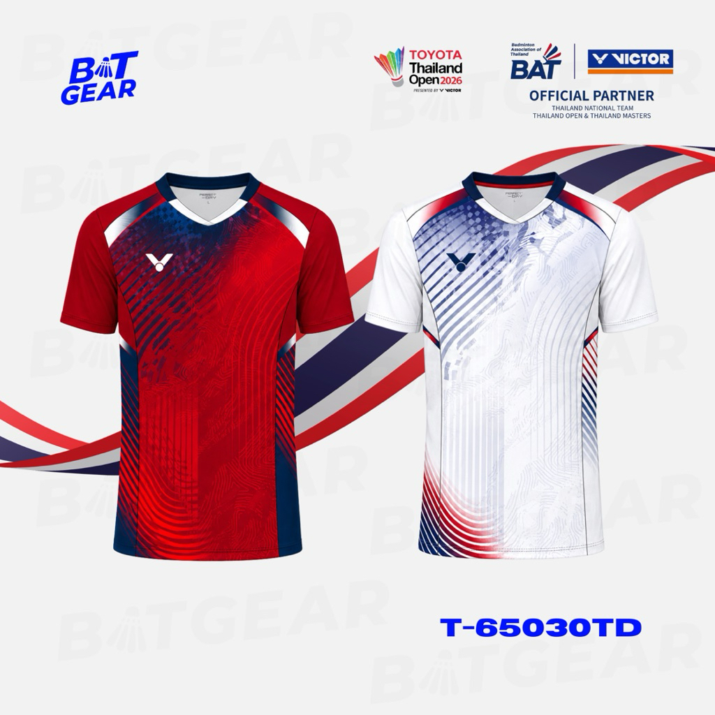 เสื้อกีฬาแบดมินตัน VICTOR THAILAND COLLECTION 2026 T-65030 TD รุ่นรองท๊อป (พร้อมส่ง)