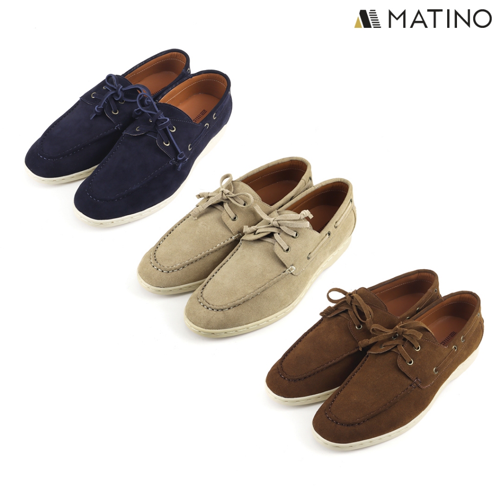 MATINO SHOES รองเท้าชายโลฟเฟอร์หนังแท้ รุ่น ZS 3703 - NAVY/BROWN/BEIGE