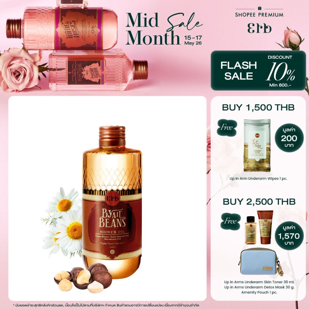 [ HOT SALE ] Erb By All Beans Sun Shield Body Oil 230ml. ออยล์ บำรุงผิว กันแดด SPF40 PA+++ น้ำมันคาเ