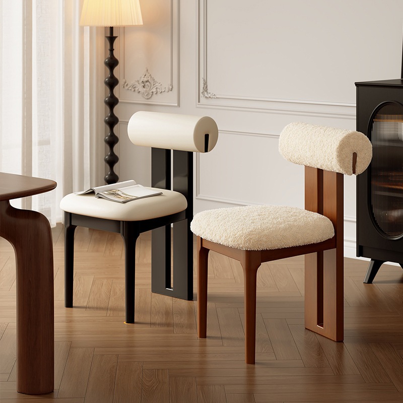 พร้อมส่ง🌼เก้าอี้ทานอาหาร มีพนักพิง ชุดโต๊ะอาหาร เก้าอี้มีเบาะ เก้าอี้หนัง สีลายไม้ ธรรมชาติ ชุดโต๊ะอาหาร y