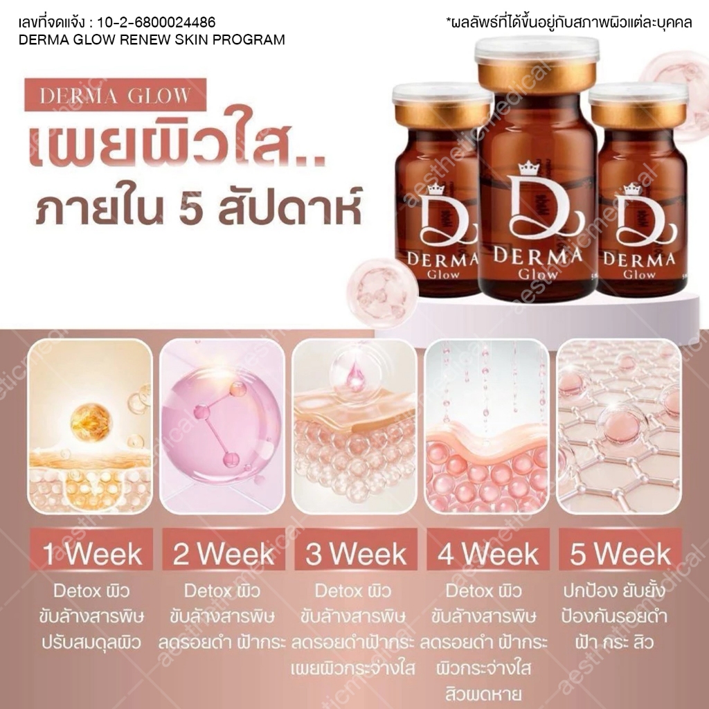 Derma glow กู้ผิวโทรม เดอม่าโกล ลดสิว ผิวกระจ่างใส ผิวหน้าแข็งแรง รูขุมขนกระชับ (ขวด)