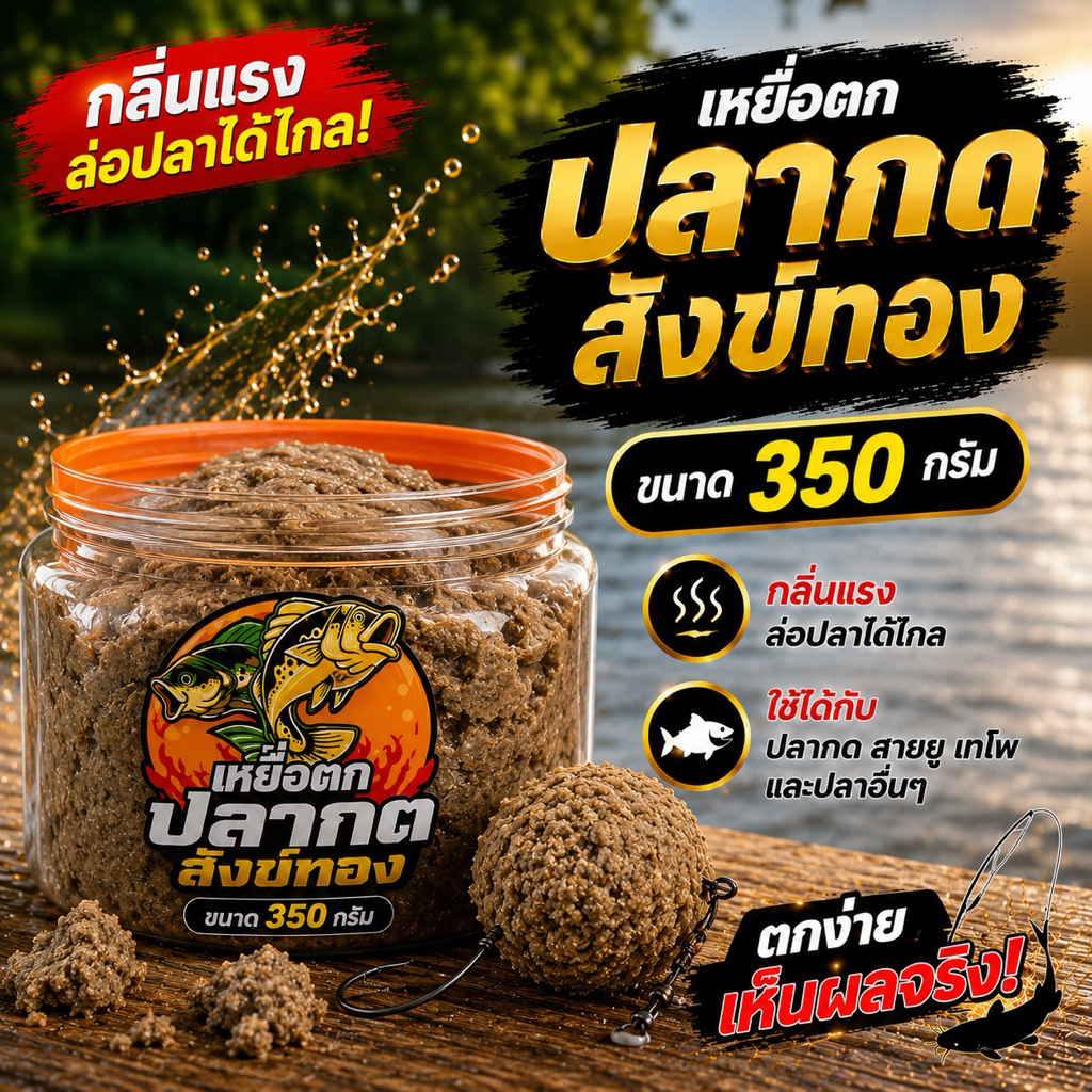 เหยื่อตกปลากดสังข์ทอง 350 กรัม