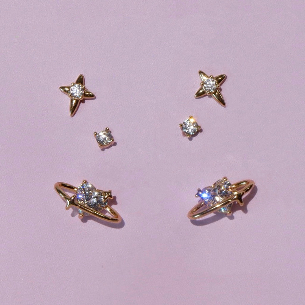 Pat & Shine - เซ็ตต่างหู Love Orbit Earrings Set