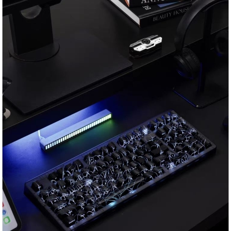 [Limited Edition] คีย์บอร์ดใสลายใยแมงมุม ZH980 Black Transparent Mechanical Keyboard ไฟทะลุเท่ๆ สไตล