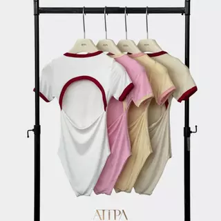 Atipashop - Candy Trim Bodysuit | บอดี้สูทกุ้นแขนสั้น เว้าหลัง สีสันสดใส