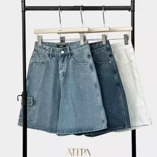 ATIPA - Edge Cargo Short Denim (#AA6015) | กางเกงยีนส์ ขาสั้น ทรงคาร์โก้