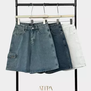 ATIPA - Edge Cargo Short Denim (#AA6015) | กางเกงยีนส์ ขาสั้น ทรงคาร์โก้