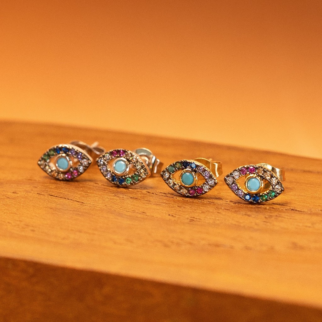 Vachana - Black Evil Eye Stud Earrings (ต่างหูดวงตาปีศาจ)