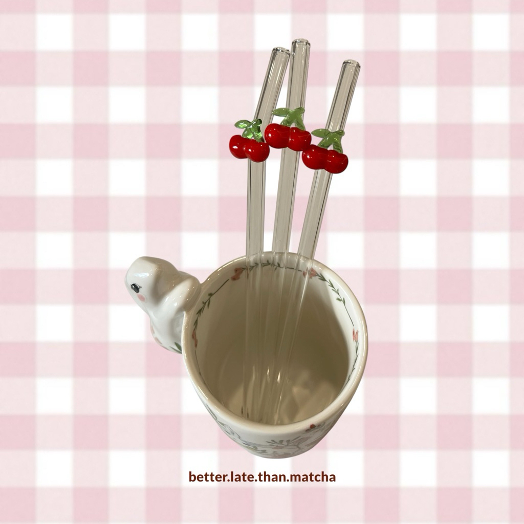 🍒หลอดแก้วเชอร์รี่ High Borosilicate🍒 (พร้อมส่งจากไทย)