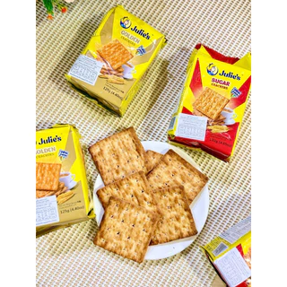 (1ซอง) Julie's crackers จูส์ลี่ แครกเกอร์ ขนมปังกรอบเคลือบ น้ำหนักสุทธิ 125-132 กรัม