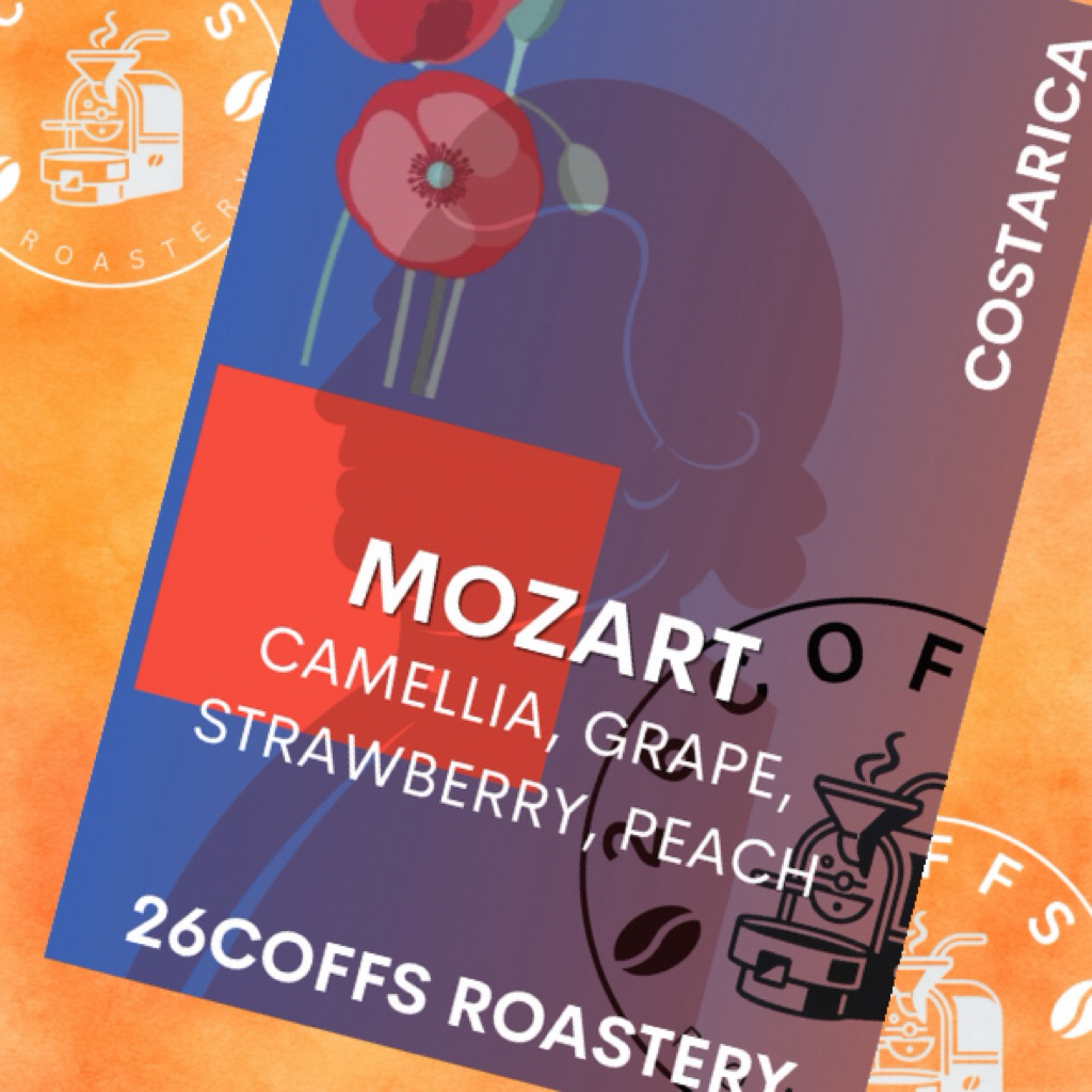 CostaRica Musician Series - Mozart หนึ่งในซีรีส์นักดนตรี (Single Origin) เมล็ดกาแฟ โรงคั่ว 26Coffs คั่วอ่อน ขนาด 100g