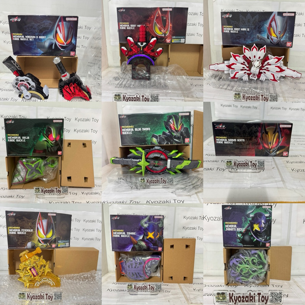 PB Geats PREMIUM DX Buckle SET Kamen Rider Geats มาสค์ไรเดอร์ กีส กีท ซอมบี้ บัพฟ่า นินจา ไทคูน บีส นาโกะ