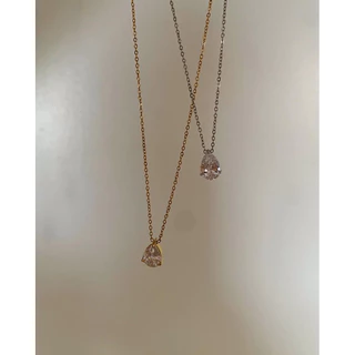 สร้อยสเตนเลสสตีล nickle free, water proof กันน้ำ HER OBJECTIVE_HER AMORE CLASSIC DROP PENDANT NECKLACE