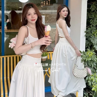 RINASLIM Flared Skirt กระโปรงยาวทรง A บานจีบรอบตัว [rinaslim x archita]
