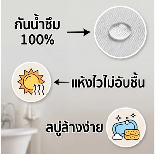 ม่านอาบน้ำ PEVA กันน้ำ100% กันเชื้อรา แห้งไว ทำความสะอาดง่าย พร้อมตะขอ มี3ขนาด ส่งจากกรุงเทพฯ