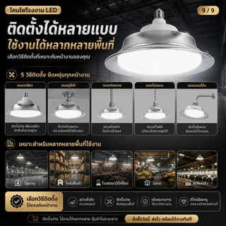 โคมไฟไฮเบย์ LED 200W 220V สว่างสูง โรงงาน ลานจอดรถ สนามกีฬา กลางแจ้ง