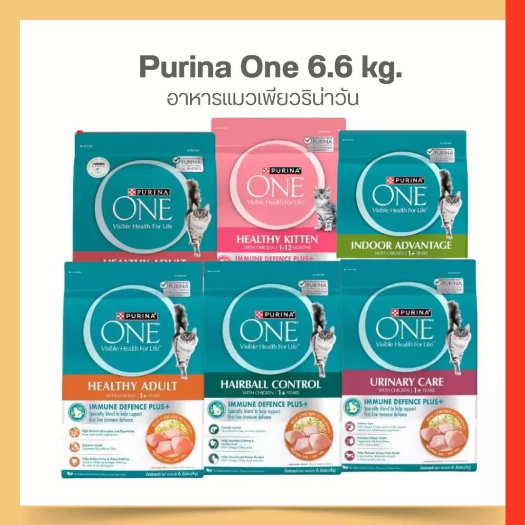 อาหาแมว Purina one เพียวริน่าวัน 6.6 kg.