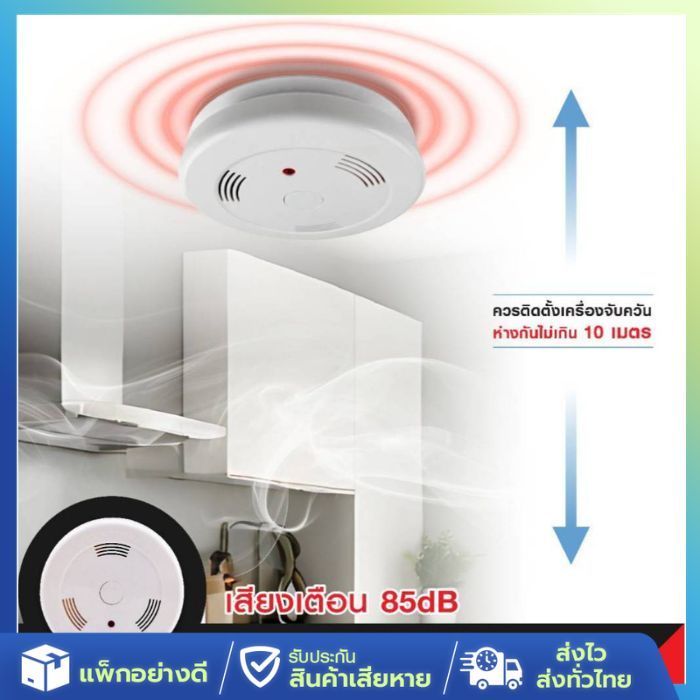 [ส่งจากไทย] เซ็นเซอร์ ตรวจจับควัน Milock SMOKE DETECTOR ติดฝ้าเพดาน ไร้สาย ติดตั้งง่าย