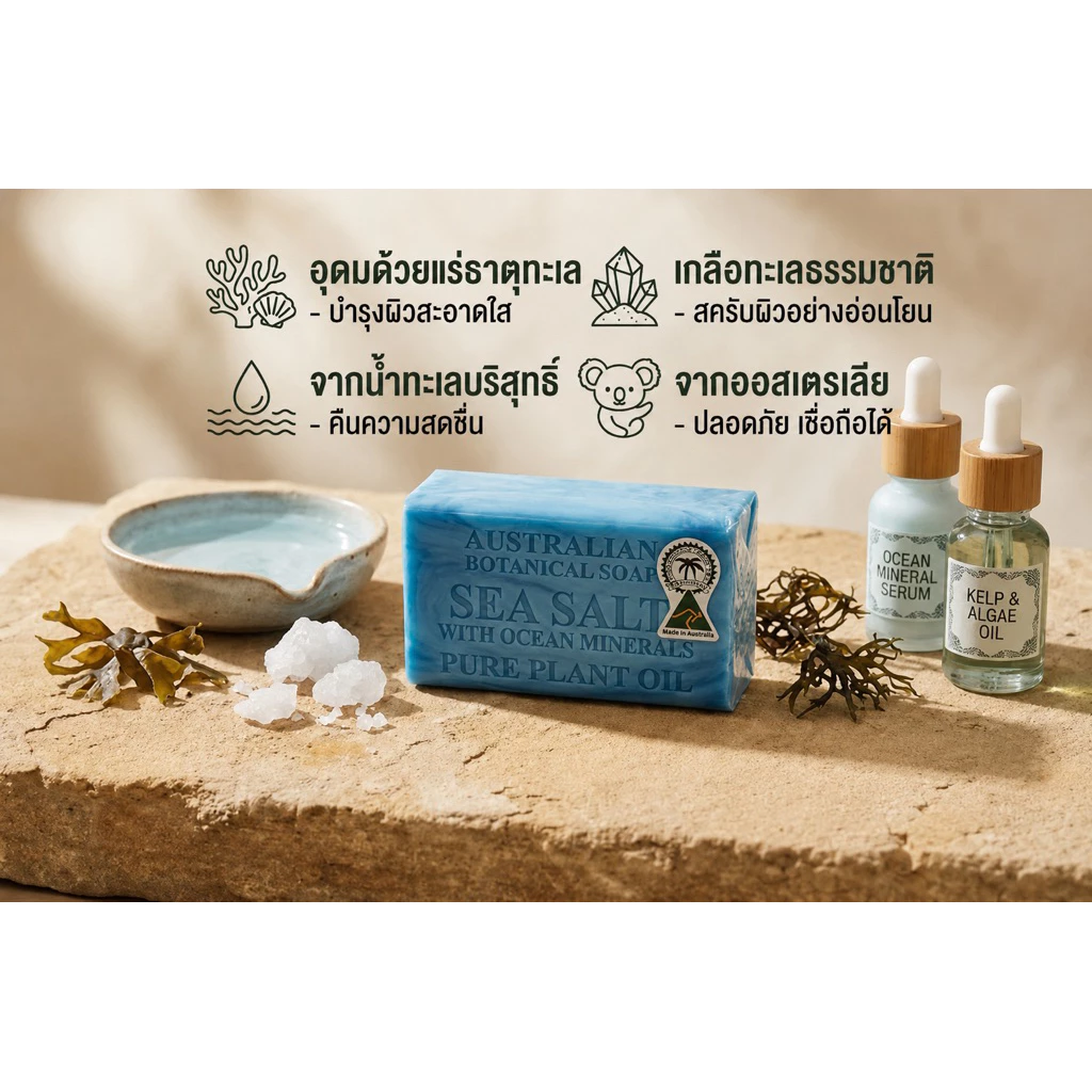 สบู่โบทานิคออสเตรเลีย สูตรเกลือทะเล 200 กรัม