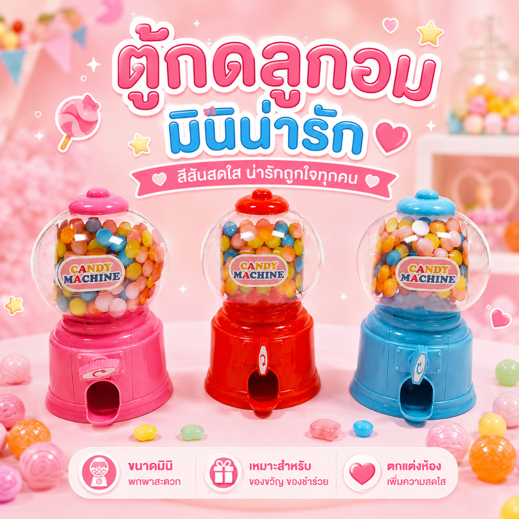 Candy Machine มินิ ตู้ลูกอมจิ๋ว ของขวัญวันเกิดน่ารัก