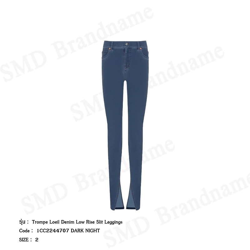 Alexander Wang กางเกงยีนส์ขายาวผู้หญิง รุ่น Trompe Loeil Denim Low Rise Slit Leggings Code: 1CC22447