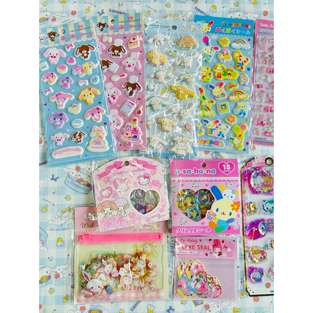009🍓สติ๊กเกอร์ 3D Sanrio/Candy Bonbon Drop Seal การ์ตูน น่ารักๆ ของแท้ จาก🇯🇵