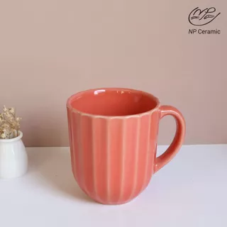 [ลดสูงสุด 80%] NP Ceramic จานเซรามิค จานเปลือกหอยสีแดงส้ม สวยหรูดูแพง