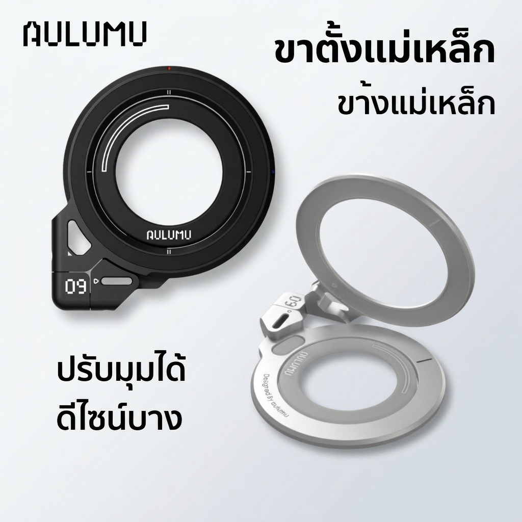 (สินค้าแท้พร้อมจำหน่าย) Aulumu G09 Infinite 360° MagSafe Stand | 3-Axis Rotation