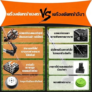 เครื่องตัดหญ้า 999999W เครื่องตัดหญ้าไฟฟ้าไร้สาย 99000mah เครื่องตัดหญ้าไฟฟ้า อุปกรณ์ครบชุด แถมแบต เครื่องตัดหญ้าแบบพกพา