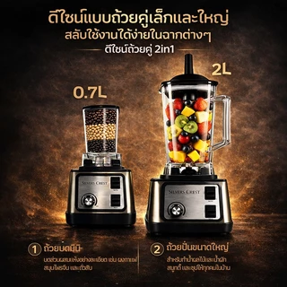 【รับประกัน 10 ปี】เครื่องปั่นน้ำผลไม้ 8500W 3.2L 304ตัวเดรื่องสแตนเลส ปั่นสมูทตี้ ปั่นน้ำแข็งได้ เครื่องปั่นน้ำแข็ง 2in1