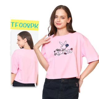 PLAYBOY 06PB เสื้อCROP เสื้อผ้าผู้หญิง/เสื้อ/เสื้อยืดทรงครอบ P1WT265TF020 P1WT265TF036 P1WT269TF008