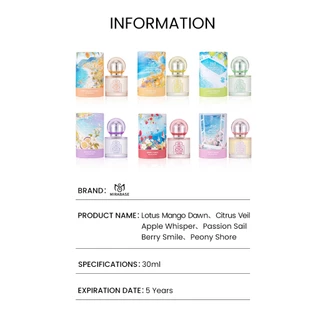 MIRABASE Island First Light EDP Perfume 30ml น้ำหอม กลิ่นดอกไม้ผลไม้ ติดทนนาน พกพาง่าย 6 กลิ่นผลไม้ผสมซิกเนเจอร์ กลิ่นต
