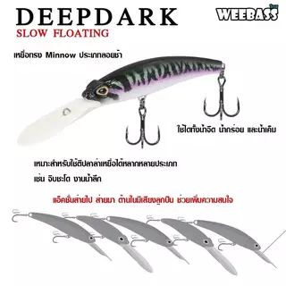 WEEBASS DEEPDARK 120 เหยื่อปลอม ลิ้นยาว ดำลึก 4.5m เบ็ด 3 ทาง #1 | Deep Diving Minnow Slow Floating 120mm 31g