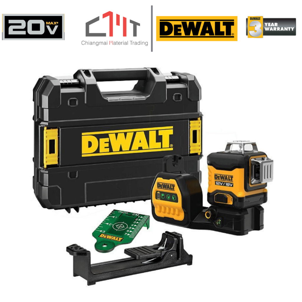 DEWALT เลเซอร์วัดระดับแบบ 3 เส้น 360 องศา No.DCE089NG18-XJ
