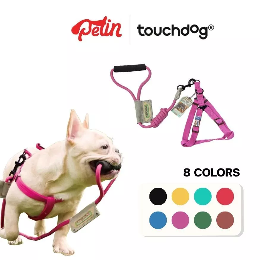 (เติมสต็อกแล้ว) Touchdog ชุดสายจูงสัตว์เลี้ยง พร้อมสายรัดอก มี8สีให้เลือก สายจูงสุนัข