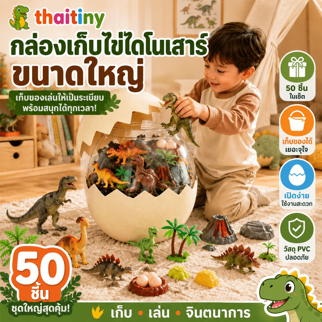 ชุดของเล่นไข่ไดโนเสาร์ โมเดลสัตว์ทะเลและสัตว์ป่า ของเล่นเสริมพัฒนาการเด็ก ของขวัญวันเกิด