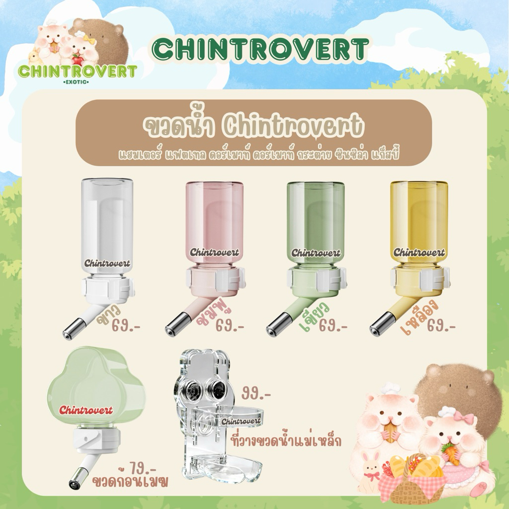 Chintrovert ✨| ขวดน้ำบ้านชินโทรเวิร์ท 1 ชิ้น | สัตว์ฟันแทะทุกชนิด