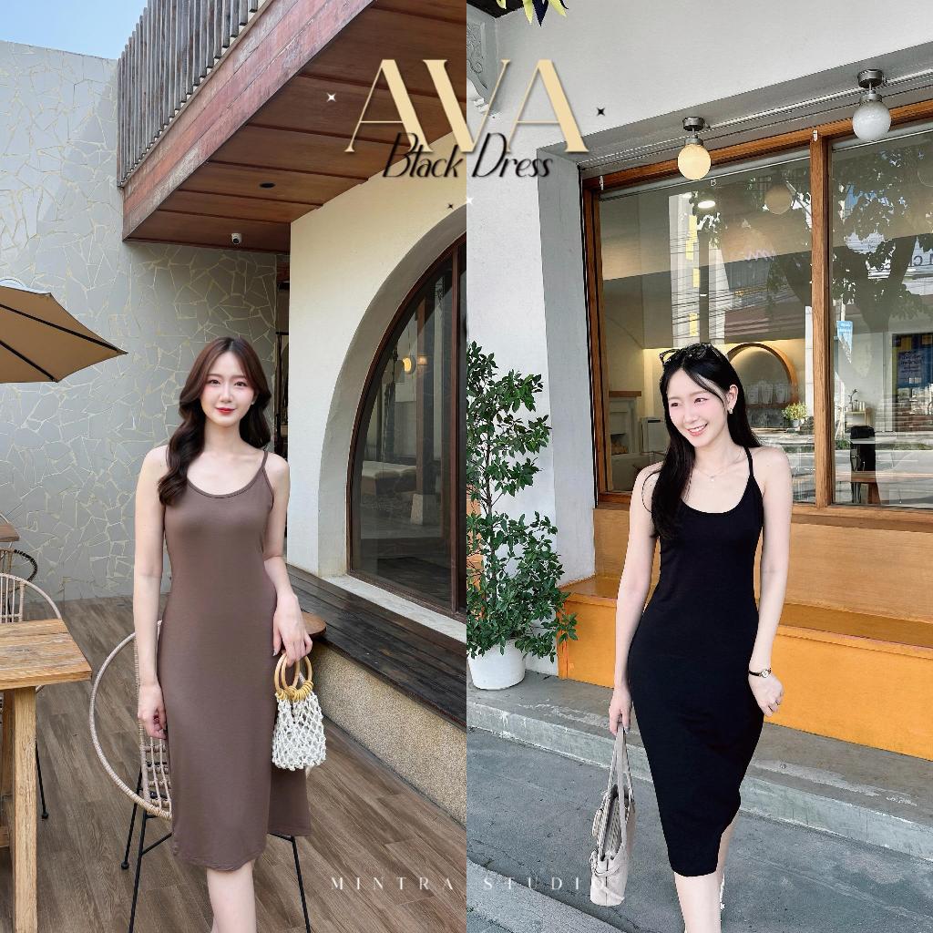 Ava Dress - เดรสสายเดี่ยว เดรสดำ เดรสยาว MT.STDO