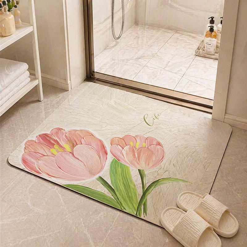 Kitchen mat, bedroom mat, non-slip bathroom mat, thickened felt, with non-slip rubber strips on the 