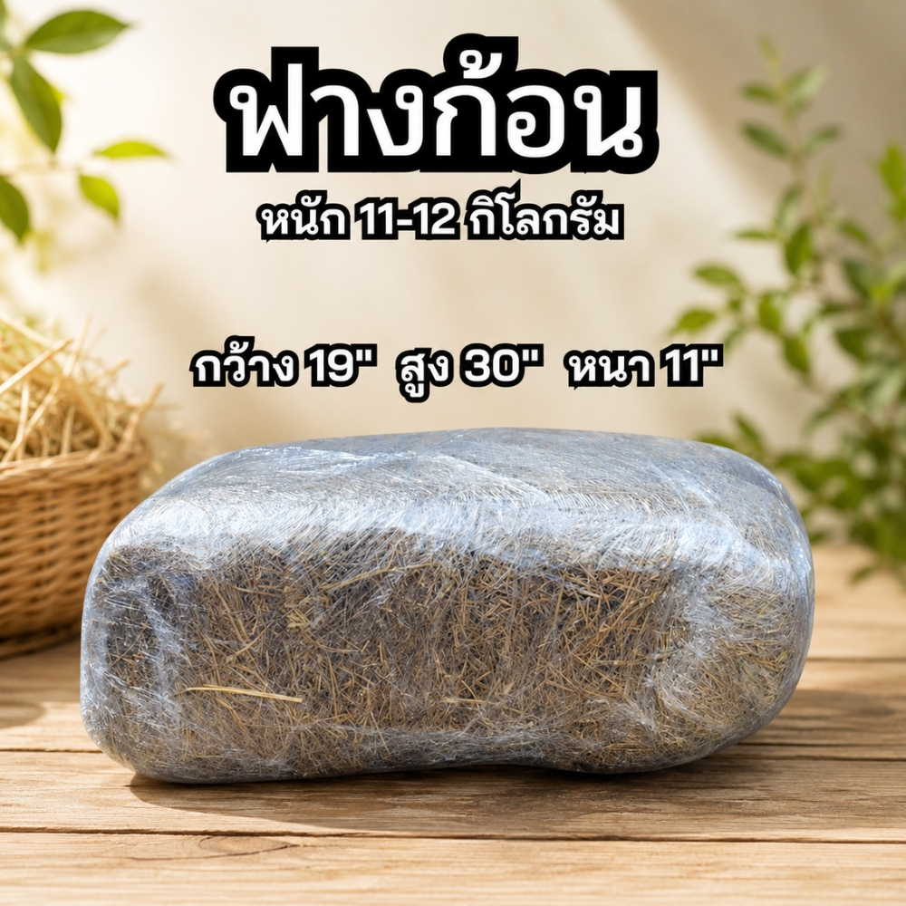 ฟางอัดก้อน ฟางก้อน ฟาง อัดก้อน ขนาด 10-12 กิโลกรัม จำนวน 1 ก้อน (ก้อนฟางเกษตร)