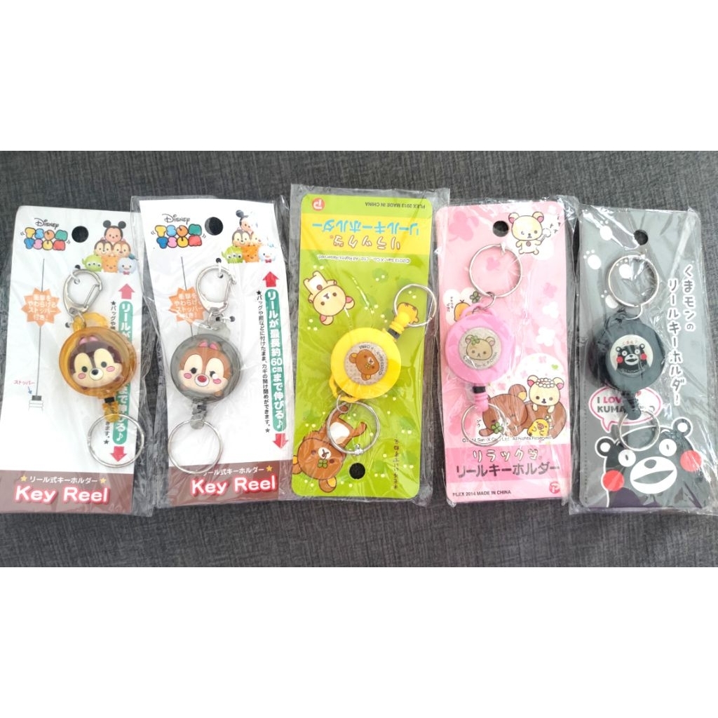 พวงกุญแจ​ Disney​ Key Reel สายคล้องยืดหดได้ ของแท้​ลิขสิทธิ์​ญี่ปุ่น​