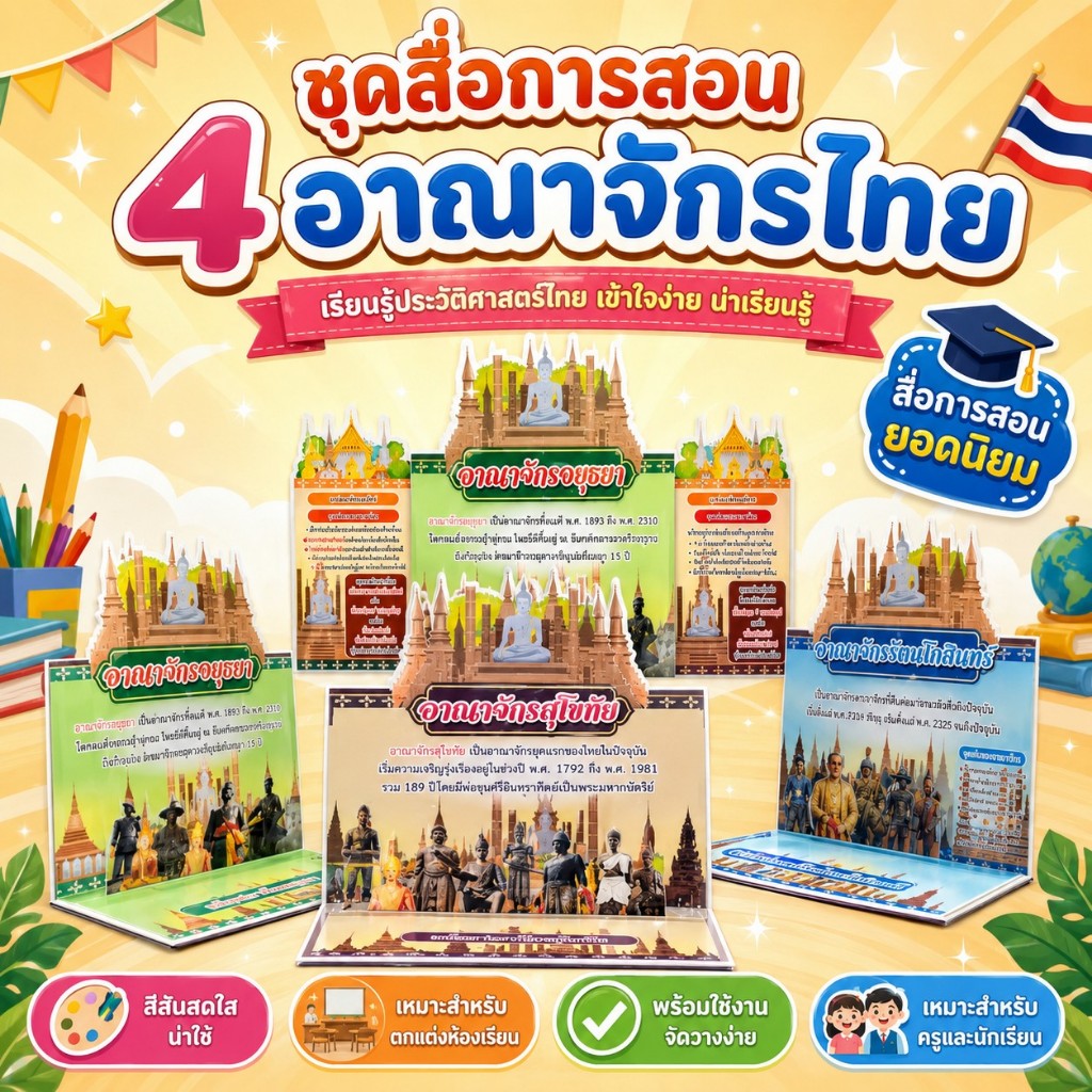 สื่อเรียนรู้ 3 พับ เรื่อง 4 อาณาจักร
