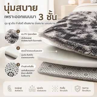 CLOUDO พรม พรมปูพื้นห้องนอน 🔥160x120 cm พรมห้องนั่งเล่น ขนนิ่ม มีหลากหลายสีให้เลือก ราคาถูกที่สุด