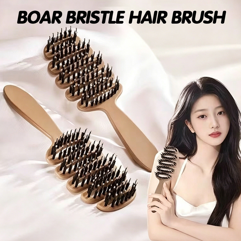 BLIVO หวีลดผมร่วง แก้ผมพันกัน ลดไฟฟ้าสถิตย์ หวียกโคนผม แปรงหวีผม Boar Bristle Hairbrush หวีพับ หวีผม