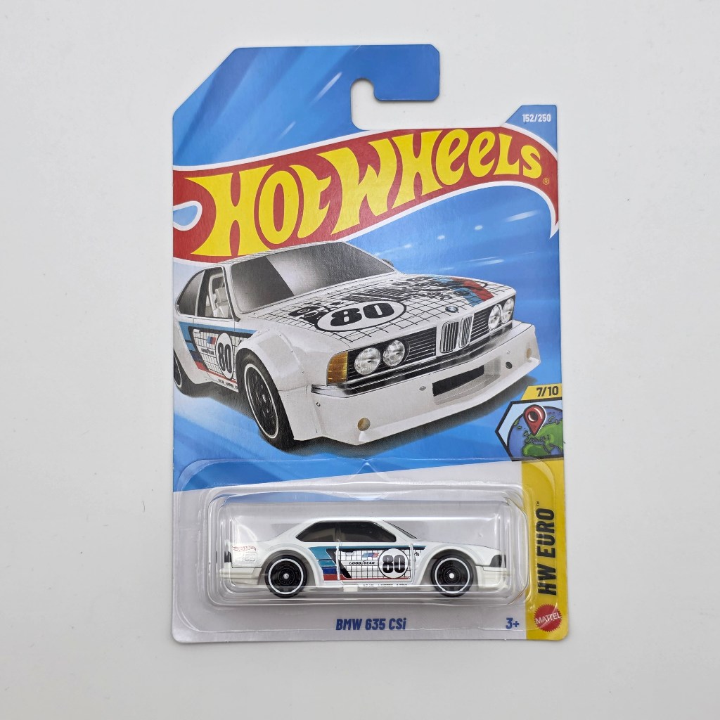 Hot Wheels BMW 635 CSi - HW Euro 7/10 | สีขาว Martini Livery | #152/250 | รถโมเดล 1:64 ของสะสม