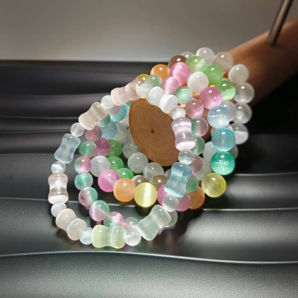 กำไลข้อมือหิน เซเลไนต์ (Selenite)"หินแห่งการรักษาและการป้องกัน"
