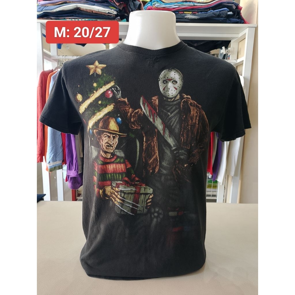 เสื้อวินเทจ เสื้อภาพยนตร์ A nightmare: Freddy Krueger X Jason Voorhees (Size M)