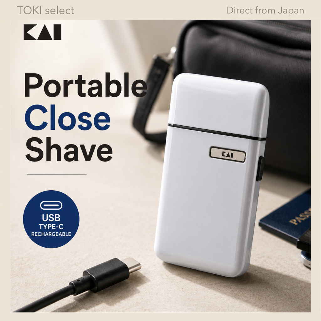 KAI Pocket Shaver USB Type-C Rechargeable Mini Electric Razor Portable Grooming KQ1844