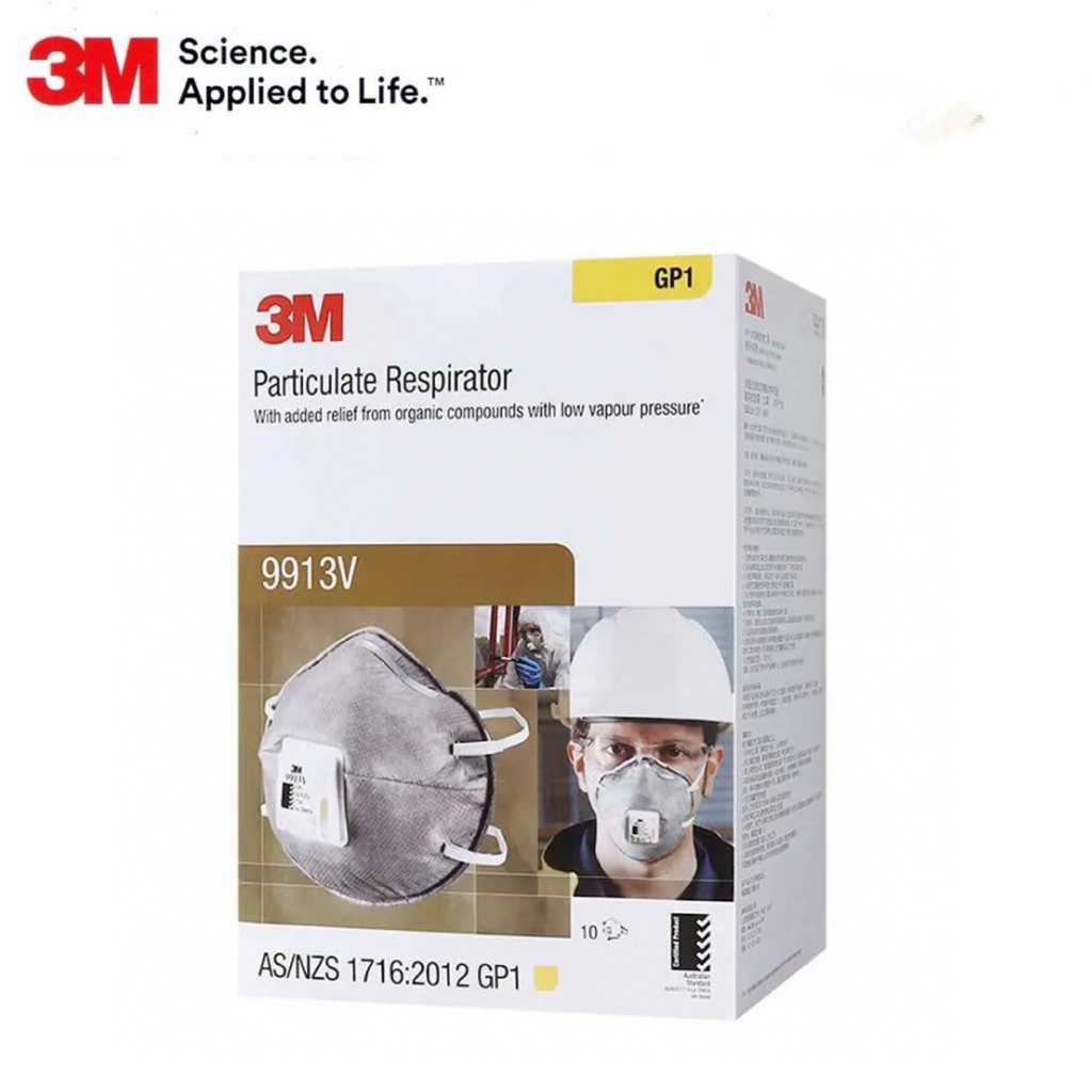 3M™ 9913V หน้ากากกรองไอระเหยสารอินทรีย์ [10 ชิ้น/กล่อง]